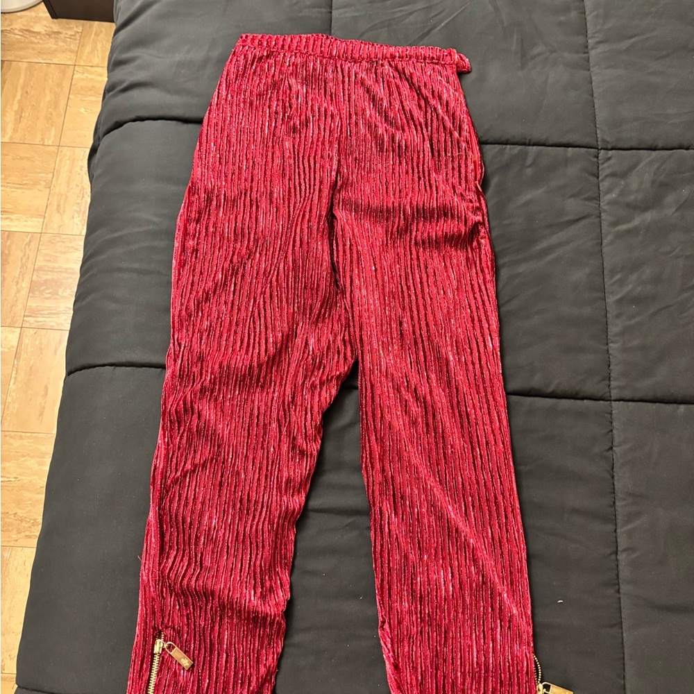 Red Velvet Pants